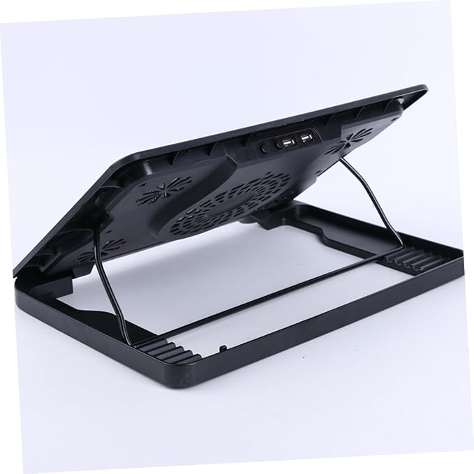 Lurrose Laptop Cooling Pad with 5 Fans USB Powered Notebook Cooler Base for Rapid Cooling Anti-Skid Adjustable Stand Suitable for Travel and Gaming Laptops Black