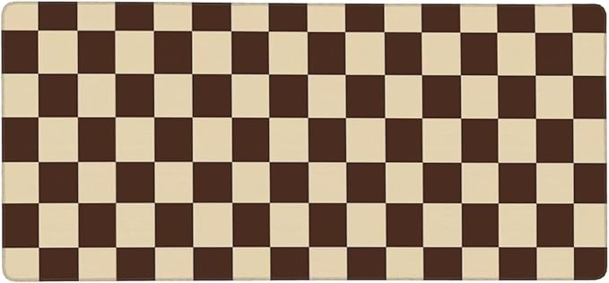 Brown Checkered Mouse Pad Large Desk Mat for Keyboard and Mouse Non-Slip Gaming Mousepad Office Desk Accessories for Computer 35.4x15.7Inch