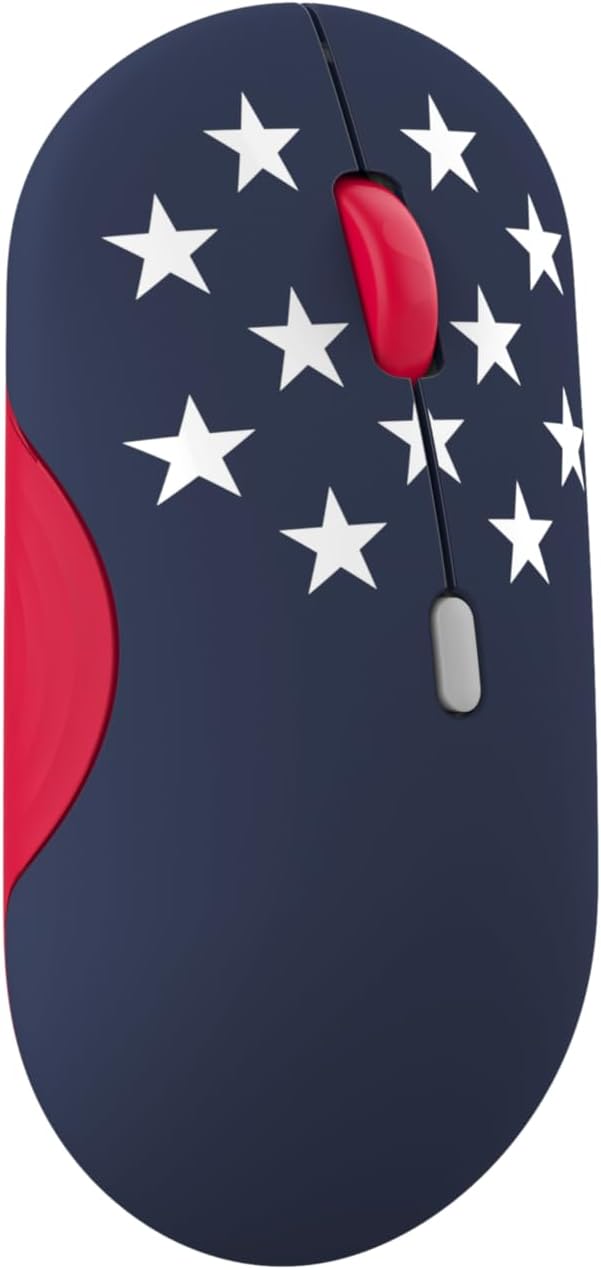 Lenovo 350 Bluetooth Silent Mouse (Fan Edition) Wireless Ergonomic Ambidextrous Design Bluetooth 5.3 Adjustable DPI up to 2400 36 Month Battery Life Recycled Materials USA Flag
