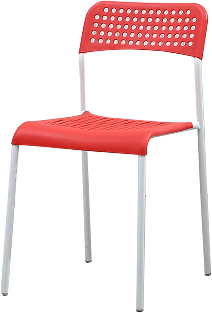 Mlaea Computer Racing Gaming Chair Office Conference Reception Chair with Backrest TV Station Lounge Laboratory Chair 40 * 48 * 78CM(Color:Red)
