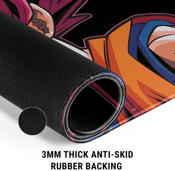 Skinit Medium Gaming Mouse Pad - Officially Licensed Goku Portrait Super Sayan 4 Design with Stitched Edges Waterproof Non-Slip Rubber Base Desk Mat for Keyboard &amp Mouse 17.7 x 15.75 inches