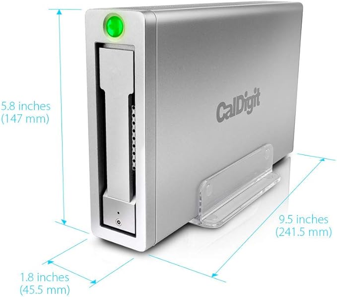 CalDigit AV Pro 2 Storage Hub USB C External Hard Drive - Charge up to 30W Compatible with USB-C and Thunderbolt Type-C Computers (0TB Enclosure Kit)