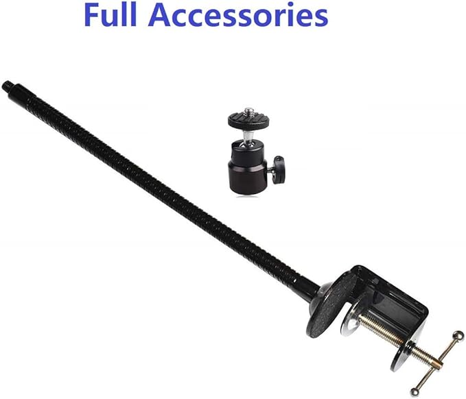 AceTaken Webcam Mount - Flexible Gooseneck Arm Clamp Stand Tripod for Logitech Webcam C920s C920 C930e C922x C930 C922 C925e C615 Brio - 25 inches