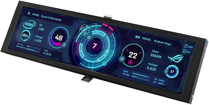 Turing 8.8 IPS Type-C Secondary Display Monitor for Real-Time CPU GPU RAM Data with Smart Display Case Black