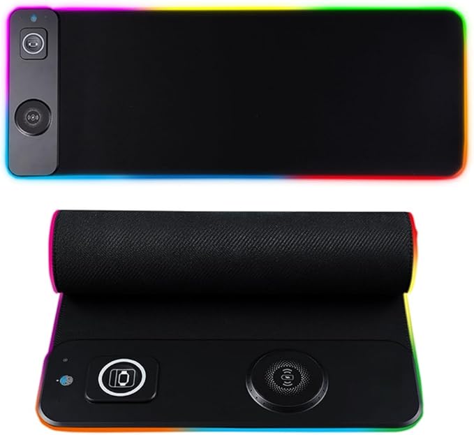 3-in-1 Wireless Charging RGB Gaming Mouse Pad 800x300mm 10 LED Light Modes Non-Slip Rubber Base USB Compatible with PC