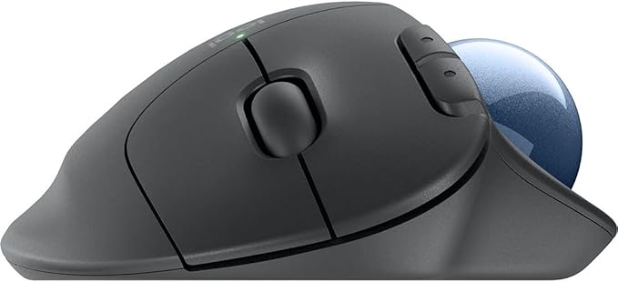 Logitech Ergo M575S Wireless Ergonomic Trackball Mouse Black/Blue (910-007026)