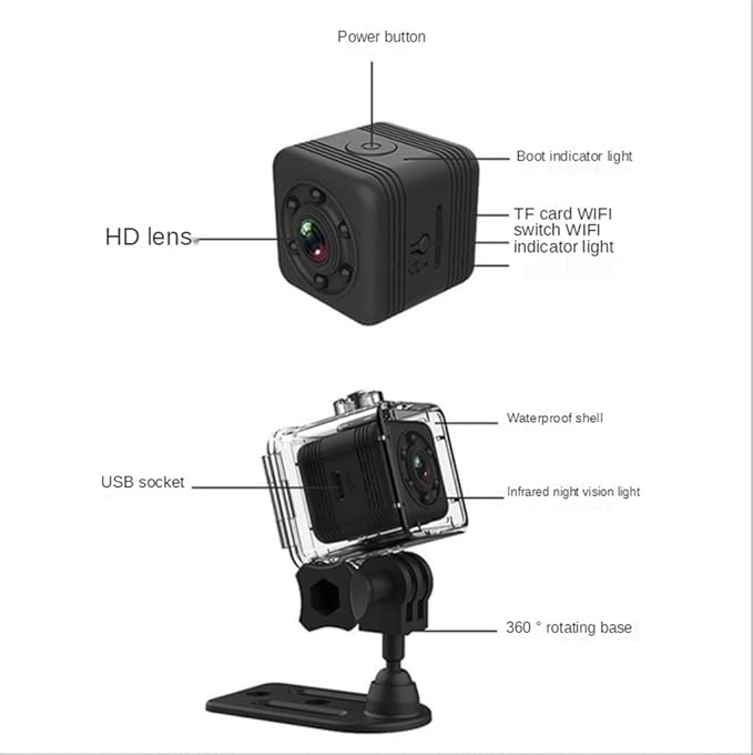 Camera Small Waterproof Sports Night Vision Security Aerial Photography Mini