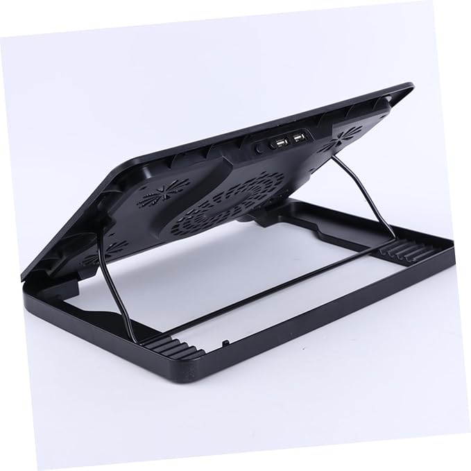 Generic USB Laptop Cooling Device 5 Fans Cooler Stand Adjustable Multi-Angle Laptop Cooling Unit with Anti-Skid Base for Gaming and Office Use Black