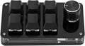 Mini Macro Mechanical Gaming Keyboard 6 Keys One Handed USB PC Keypad with Knob Programmable Shortcut Custom Function for Windows for VISTA(Full Black)