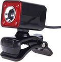GIZNXBA Webcam with Microphone and Light 480P Streaming Webcam Auto Focus HD Light Correction Noise-Canceling Microphone for Creators Podcasters Meetings(Red)