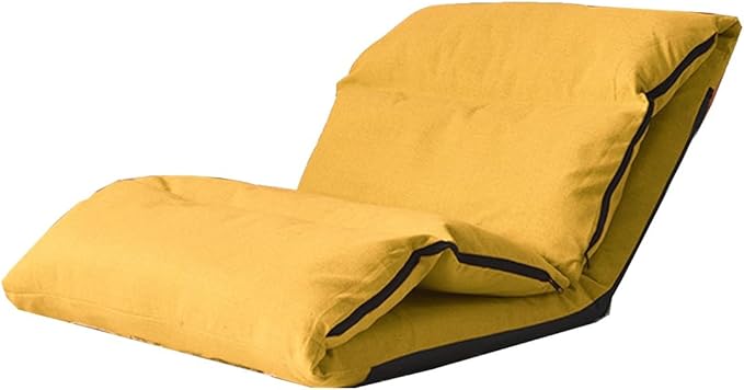 GIZNXBA Floor Chair with Back SupportAdjustable Folding Floor Video Gaming Chair Lazy Sofa Chair for TV Reading 5-Position Comfy Meditation Chair for Bedroom(/Yellow)