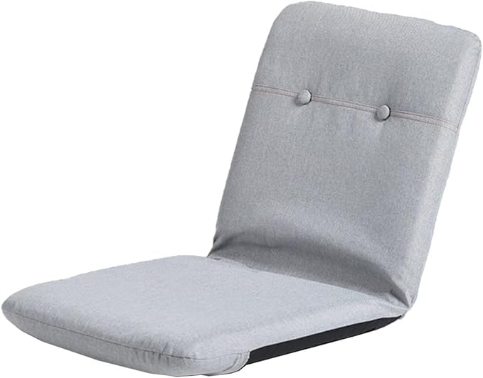 ELEFOCUS Folding Floor Chair with Back Support Meditation Chair for Outdoor Or Indoor Padded Floor Chair with 5 Adjustable Position(/Gray)
