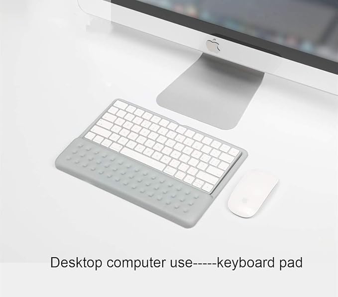 Buwico 2 in 1 Keyboard Wrist Rest Pad Wrist Support Keyboard Mat Wrist Rest Mouse Pad for Apple Magic Keyboard 2 (Gray)