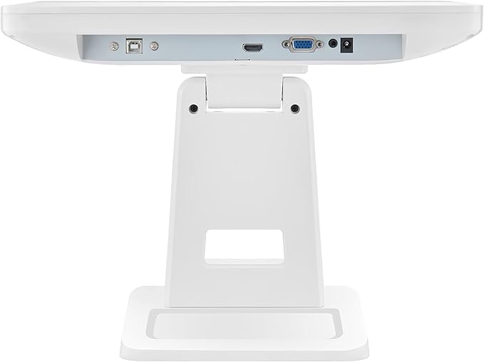 ANGEL POS 15.6 Inch 1920 x 1080 FHD IPS Touchscreen POS Monitor with Metal Stand 10 Points Touch HDMI VGA Waterproof Dustproof Screen 1080P Indusitrial Office Retail Gym Warehouse (White)