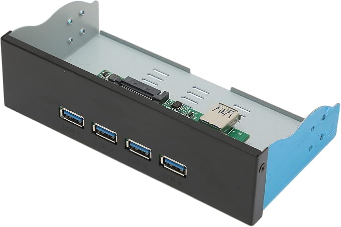 USB 3.1 Front Panel Hub 5.25in 4 Ports 10Gbps SuperSpeed Plus Plug and Play Aluminum Alloy Shell for Durability Wide Compatibility with Smartphones Tablets and More