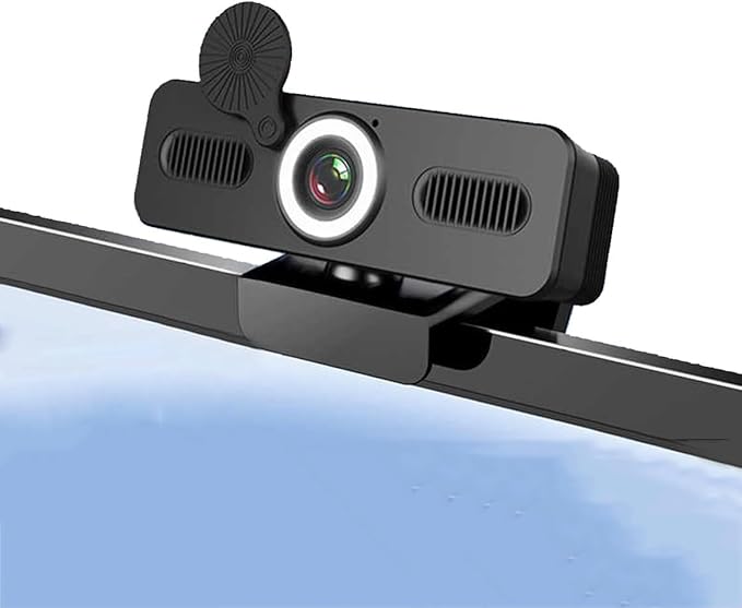 GIZNXBA Webcam with Built-in Microphone Auto Light Correction USB Webcam with Privacy Cover 360° Rotation Pan &amp Tilt for High-End Business Meetings&ampLive Streaming(1080P)