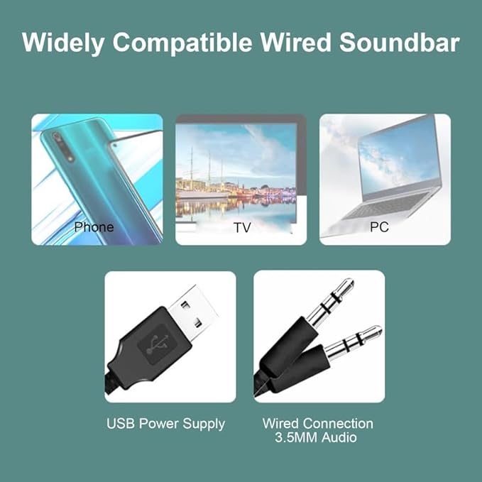Wired Computer Speaker SoundBar Stereo Subwoofer Powerful Music Player Bass Surround Sound Box 3.5mm Audio