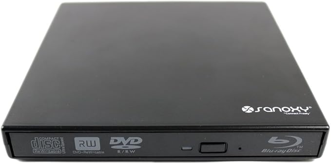 SANOXY External USB Blu-Ray Combo DVD-RW Writer Burner Optical Drive/External USB2.0 Blu-ray Combo Drive (Read Blu-ray Burn DVD and CD) for All notebooks netbooks and Desktop PCs -BLYRY-Combo