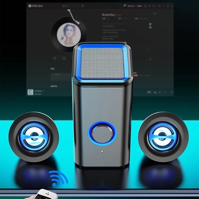 JSEIAJB Speaker Home Theater Sound Speakers Desktop Computer Player Audio for PC Phone Subwoofer Multi-Media(E)