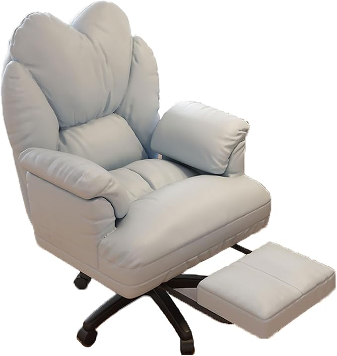 Computer Office Chairs Lazy Sofa Recliner for Bedroom Adjustable Lift Gaming Chair with Retractable Footrest and Wheels Swivel Video Gaming Chairs for Living Room