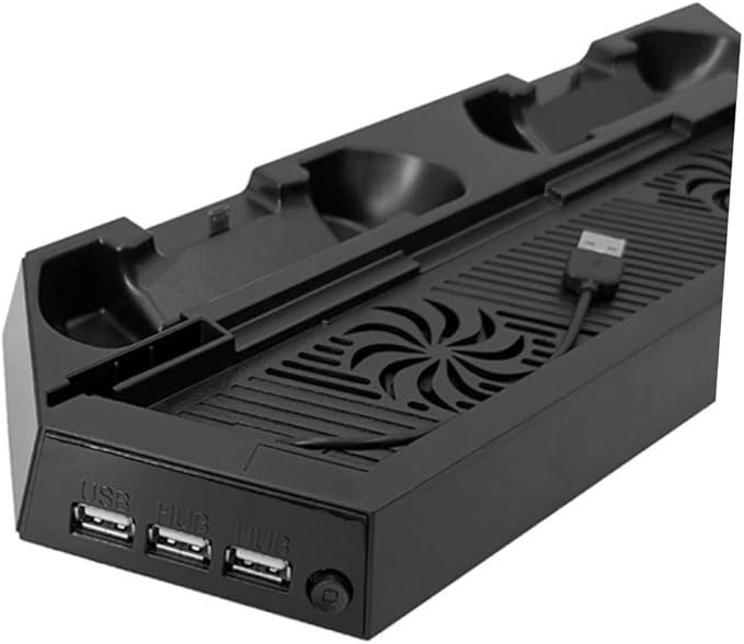 HOMSFOU Multifunctional Cooling Fan Cradle Base Display Holder USB Hub and Dual Charging Ports Compatible Stand for Efficient Temperature Control and Space Saving Design