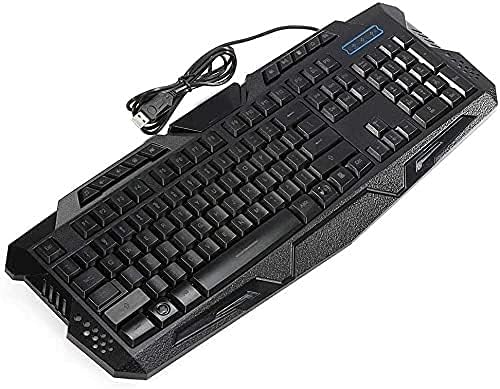 Computer Wired Three-Color Backlit Gaming Keyboard Wired Luminous Keyboard Built-in PV Light Guide Layer Ultra-Clear Character Luminous Design Uniform Backlightfor Desktop Computer PC