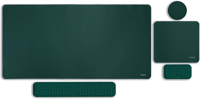 MOSISO Large Gaming Mouse Pad&ampMassage Keyboard Wrist Rest&ampMousepad&ampWrist Rest&ampCoasterErgonomic Non-Slip Base Pad Set&ampPain Relief Easy Typing Cushion with Memory Foam for Home Offi