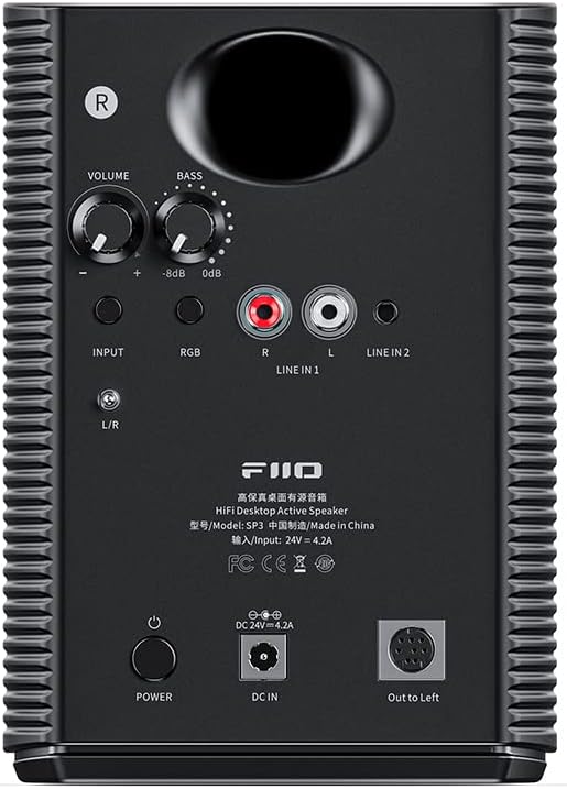 FiiO SP3 Powered HiFi Active Desktop Speakers - 80W Stereo Computer Speakers and Home Music Sound System with AUX Audio/RCA 2-Way (Black)