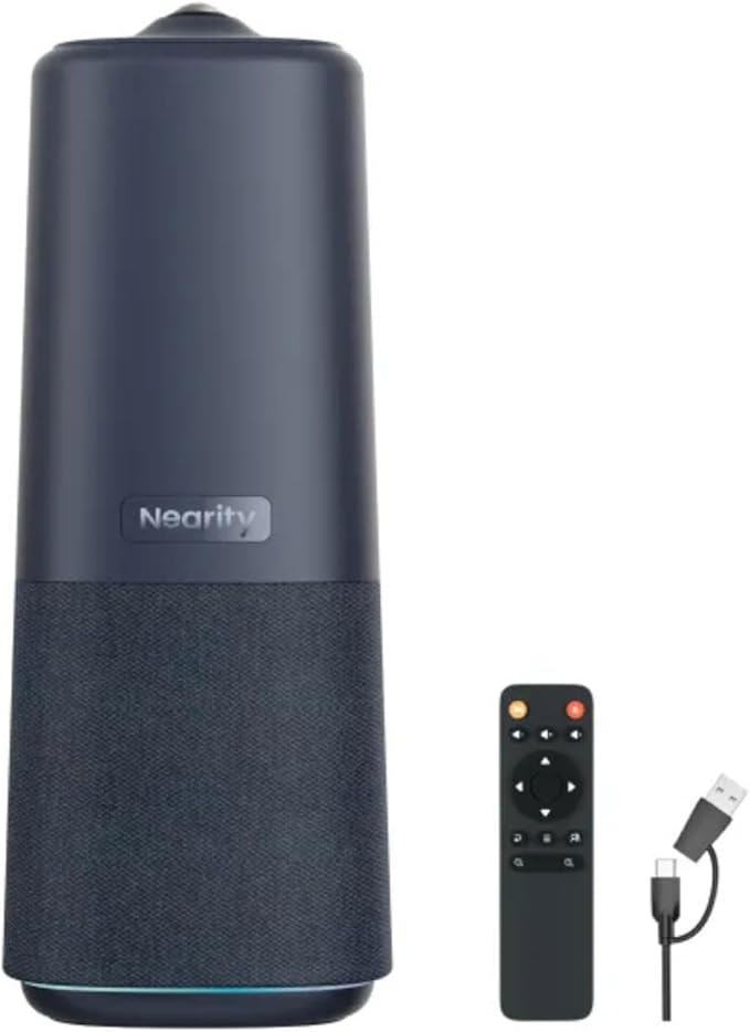 NEARITY C50 Conference Webcam with Microphone and Speaker 360-Degree Video Conferencing Camera 3 AI Modes All in One Video Conference Camera for Office