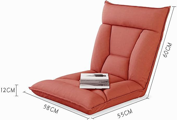 NaKeah Floor Chair 5-Position Adjustable Padded Lazy Recliner with Comfortable Back Support and Skin-Friendly Cover Great for Reading Playing Game MeditatingC
