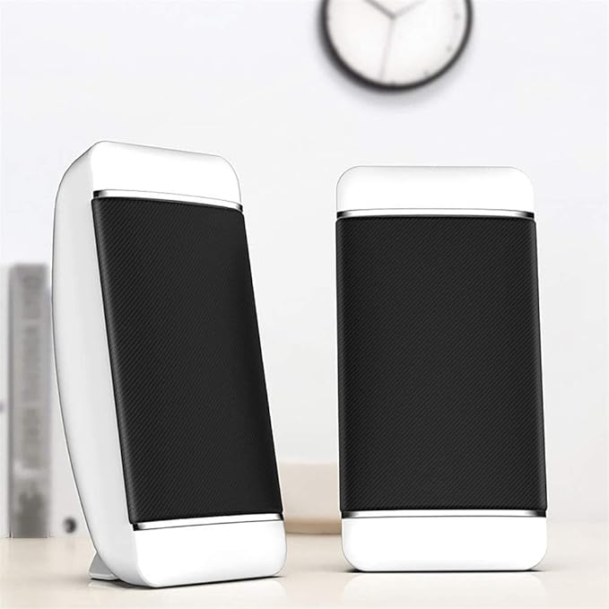 Computer Speakers with USB Powered 3.5 mm AUX-in Portable Speaker for Computer Laptop Notebook Desktop (Color : White)