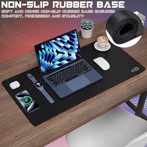 3XL Extended Gaming Mouse Pad/Mat 46x20(Stealth) - Large &amp Wide Desk Cloth Mousepad - Stitched/Water Proof/Non Slip Base