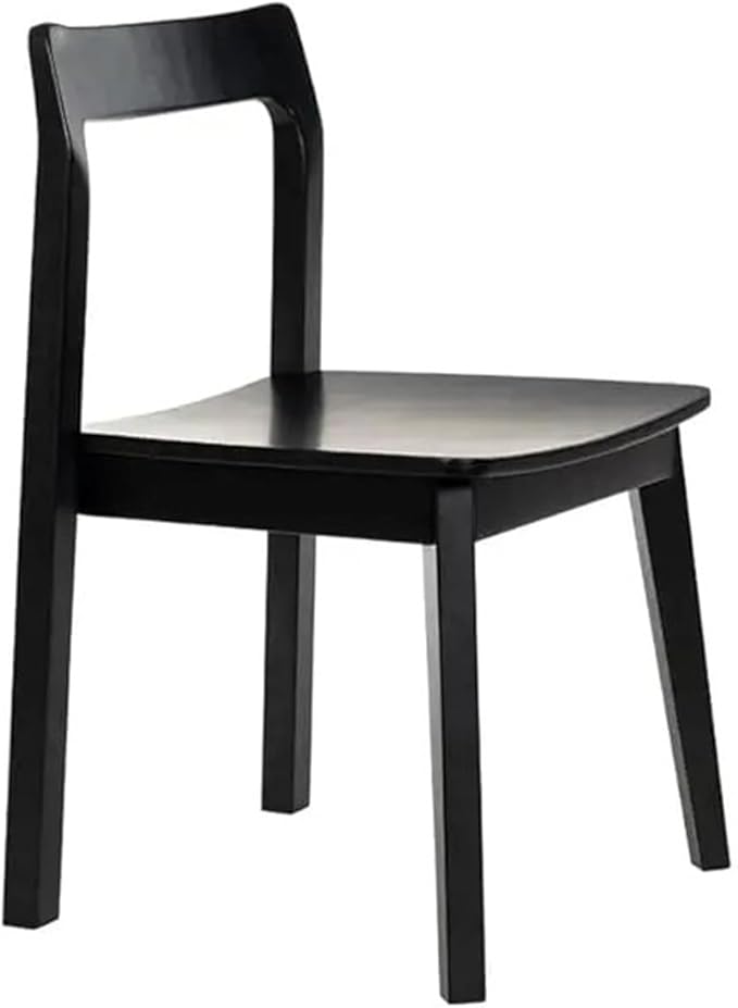 Adjustable Office Computer Chair with Armrest 1pcs Wooden No Armrests Dining Chair for Living Room Kitchen Black/Dark Oak(Black)