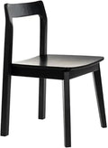 Adjustable Office Computer Chair with Armrest 1pcs Wooden No Armrests Dining Chair for Living Room Kitchen Black/Dark Oak(Black)