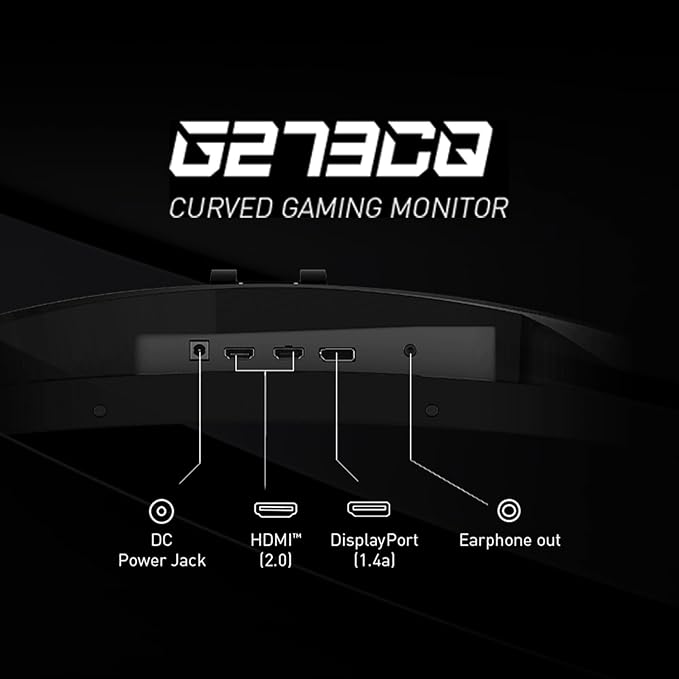 msi G273CQ 27 Gaming Monitor 2560 x 1440 (QHD) VA 170Hz FreeSync Premium HDR Ready HDMI Displayport Tilt
