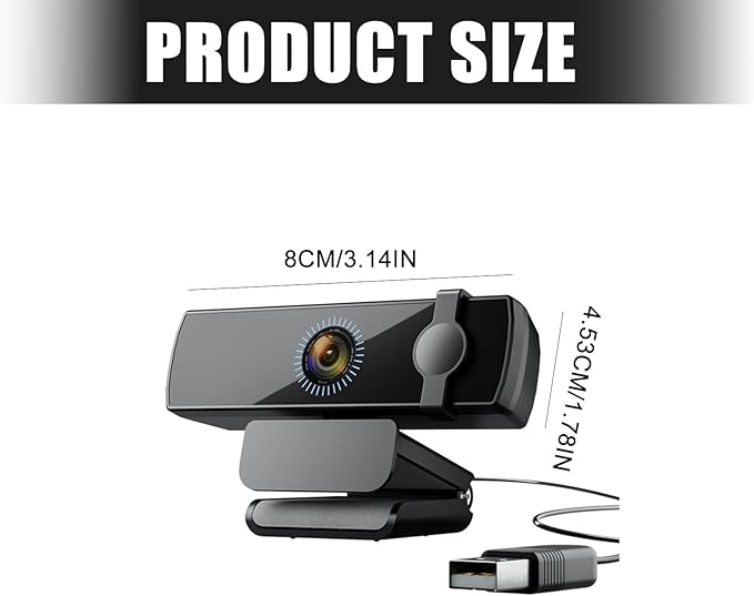Facials Recognition Webcam 1080P Auto Focuses 120° Wide Angled USB Camera with 360 Rotations Builts in Noise Reductions Mics Plugs and Play Webcam for Video Conferencing