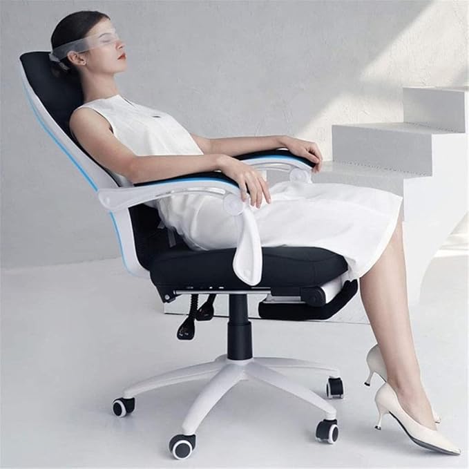 Office Chair Computer Chair Ergonomic Gaming Chair Swivel Chair Recliner Chair Backrest Lift Work Chair Learning Game Chair Chair (Color : White1 Size : One Size) Needed