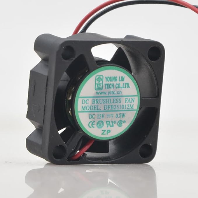 DFB251012M 25mm 12V Silent Small Fan - 2-Wire 2-Pin Notebook Cooling Fan Low Noise High Speed 3.23CFM Airflow