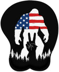 Mousepad America Flag Bigfoot Peace Sign Ergonomic Wrist Support Non-Slip Base Mouse Mat with Wrist Rest Computer Mousemat for Desk Work Accessories Pad