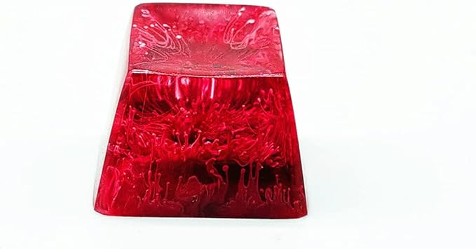 1 Pcs Handmade Seabed Landscape R4 Keycap Resin Artisan Backlit Switch SA Profile for Cherry MX RGB Gaming Mechanical Keyboard DIY Replace (red)
