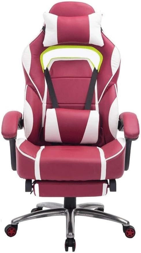 Racing Gaming Office Chair with Footrest and Lumbar Cushion Heavy Duty Ergonomic Reclining Executive Chair with Aluminum Alloy Base(Type a)