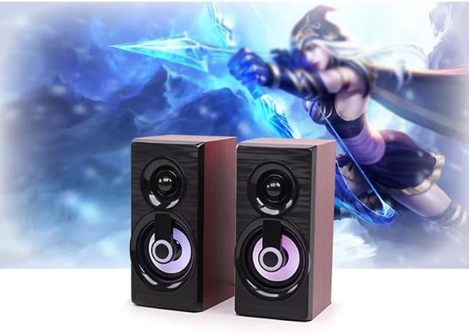 JSEIAJB Music Speakers Wired Mini Computer Speakers Bass Stereo Home Speaker for Laptop Desktop Smart Phones(E)