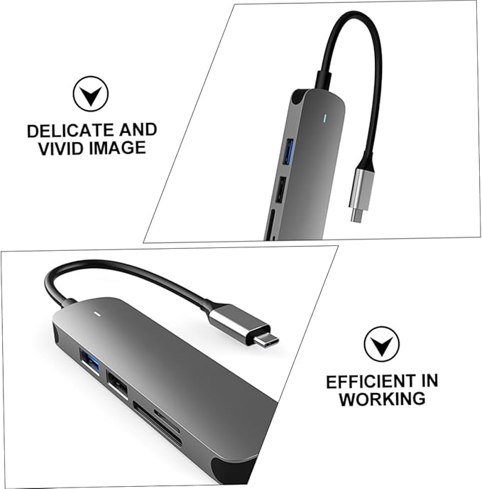 Mikinona Type USB Hub Docking Station Supports Video Output Fast Data Transfer Adapters for Laptops and Devices Connects Multiple USB Peripherals Efficient for Gaming