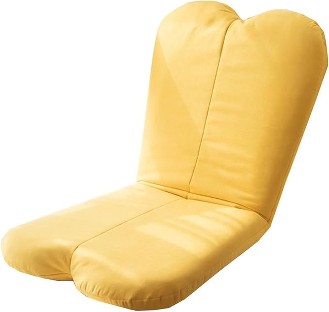 ELEFOCUS Folding Gaming Chair with Back Support 5 Adjustable Positions Lazy Sofa Lounge for Playing Reading Meditating Room Recliner(Yellow)