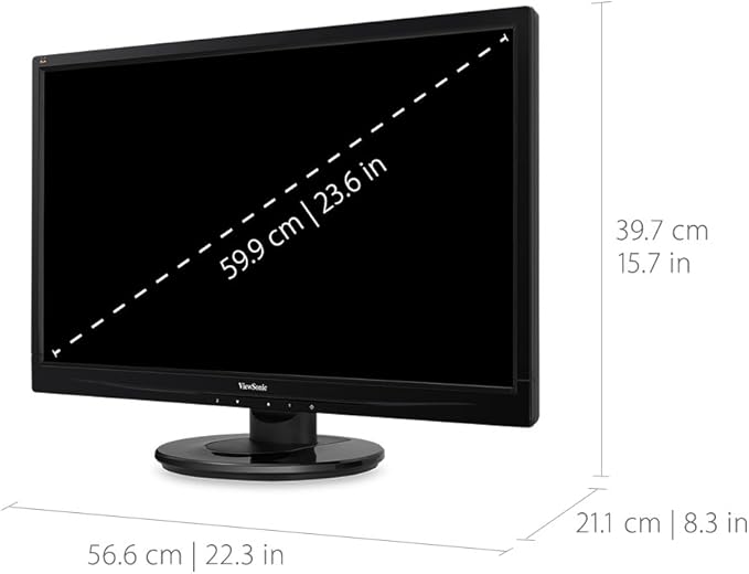 ViewSonic VA2446MH-LED 24 Inch Full HD 1080p LED Monitor with HDMI and VGA Inputs for Home and OfficeBlack