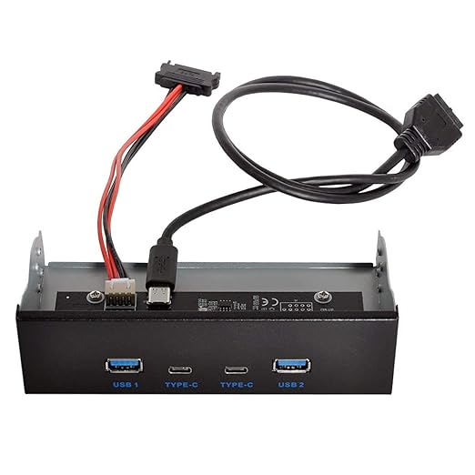 chenyang 5.25 Front Panel CD-ROM Bay USB 3.0 &amp USB-C HUB 4 Ports Motherboard Adapter