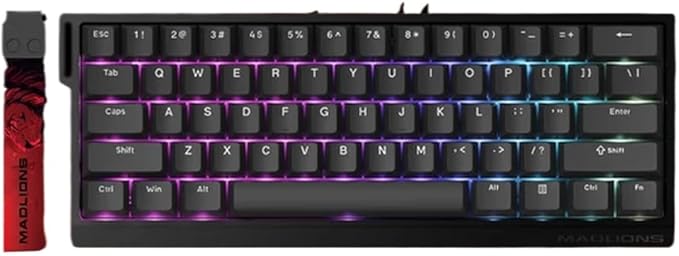 60/68HE Magnetic Switch Wired Gaming Keyboard Hot Swap Rapid Trigger Custom Keyboard Compatible with PC Gamer Accessories(MAD 60 HE RGB)