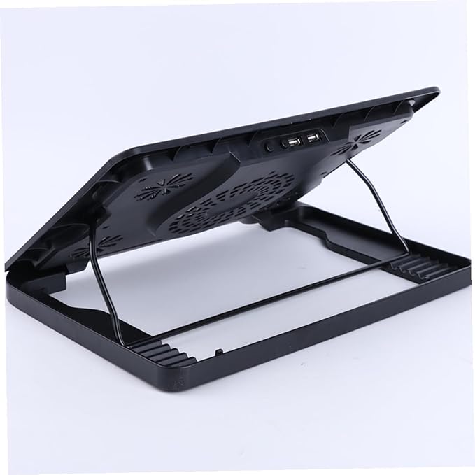 USB Laptop Cooling Platform 5 Fans Cooler Stand Adjustable Multi-Angle Laptop Cooler Base with Anti-Skid Heatsink for Office and Gaming Use
