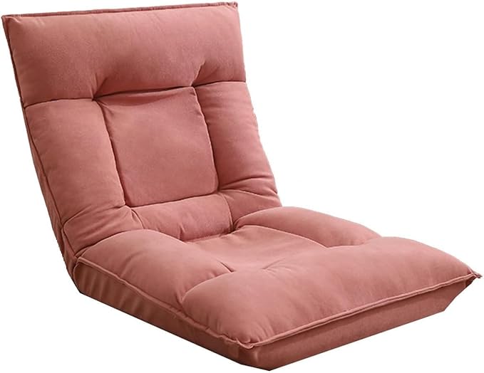 ELEFOCUS Sofa Bed Folding Lazy Sofa with 5-Position Adjustable Headrest Backrest for Living Room Bedroom Gaming Floor Chairs(Pink)