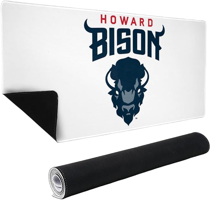 Howard University Bison Primary Logo Large Gaming Mouse Pad Desk Mat with Stitched Edges Non-Slip Base for Gamer Home and Office 31.5 x 15.7